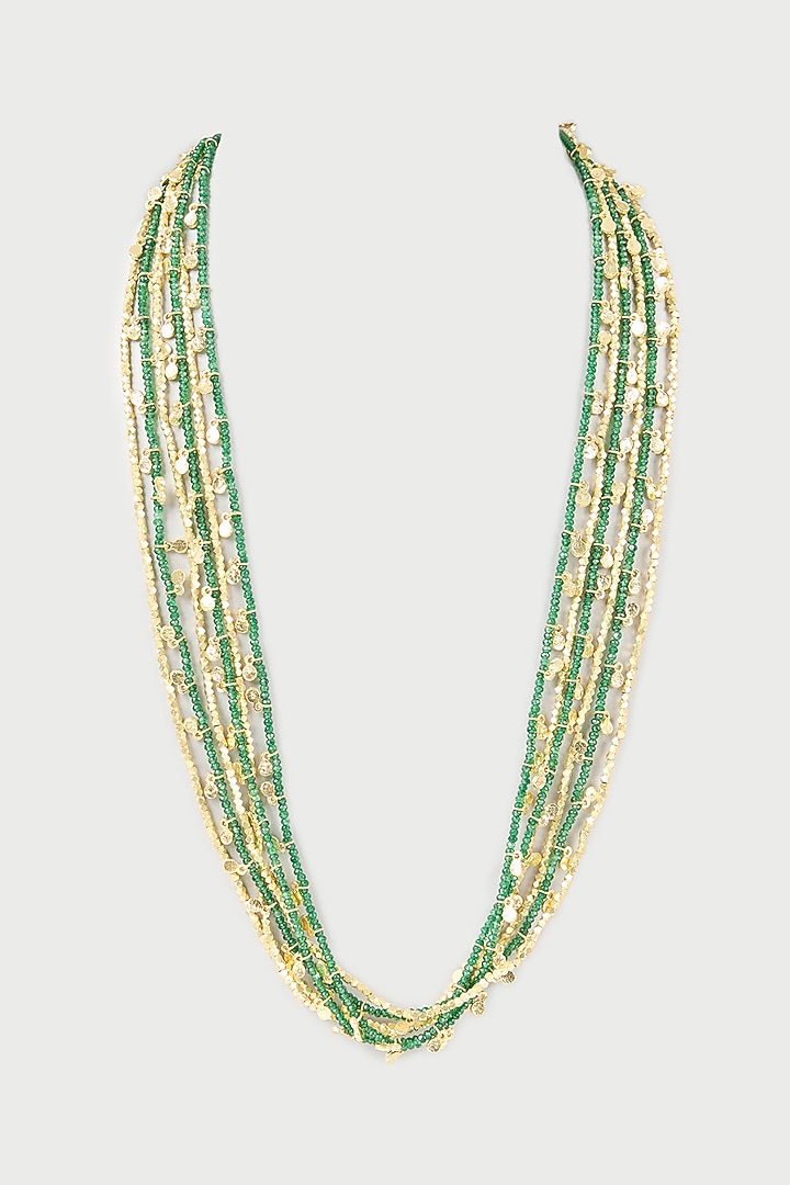 Gold Finish Water Pearl Necklace by House of Tuhina at Pernia's Pop Up Shop