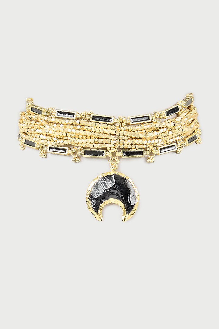 Gold Finish Water Pearl Necklace by House of Tuhina at Pernia's Pop Up Shop