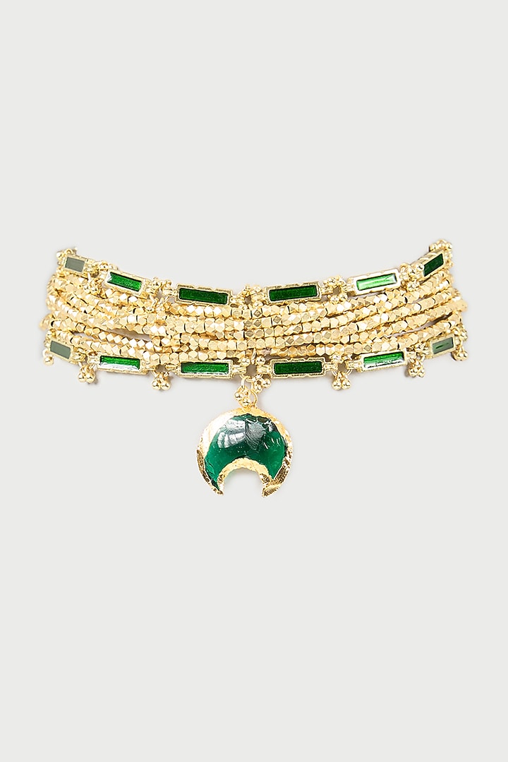 Gold Finish Water Pearl Necklace by House of Tuhina at Pernia's Pop Up Shop