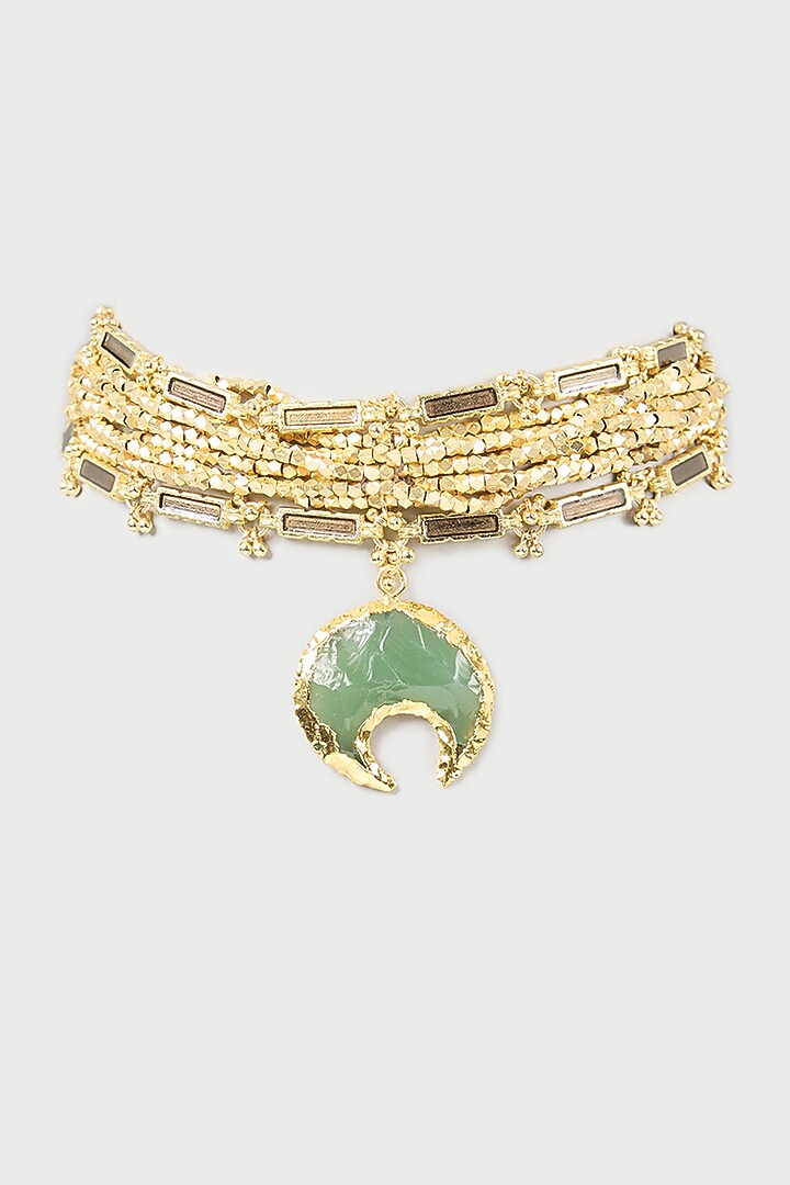Gold Finish Water Pearl Necklace by House of Tuhina at Pernia's Pop Up Shop