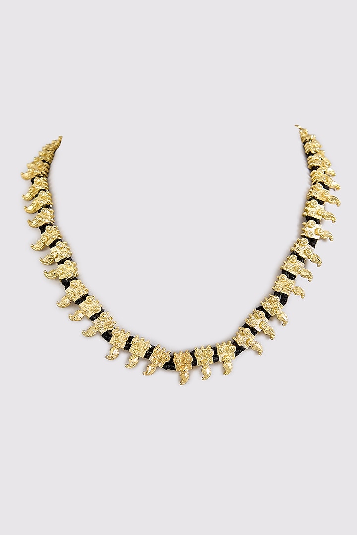 Gold Finish Water Pearl Necklace by House Of Tuhina at Pernia's Pop Up Shop