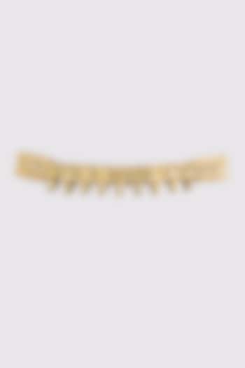 Gold Finish Water Pearl Choker Necklace by House Of Tuhina at Pernia's Pop Up Shop