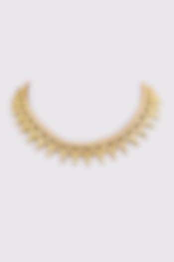 Gold Finish Water Pearl Necklace by House Of Tuhina at Pernia's Pop Up Shop