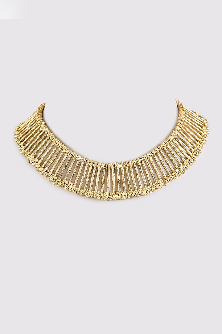 Gold Finish Water Pearl Necklace by House Of Tuhina at Pernia's Pop Up Shop