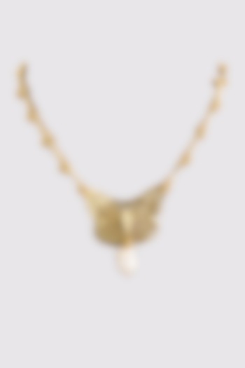 Gold Finish Water Pearl Necklace by House Of Tuhina at Pernia's Pop Up Shop