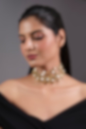 Gold Finish Freshwater Pearl Necklace by House of Tuhina at Pernia's Pop Up Shop