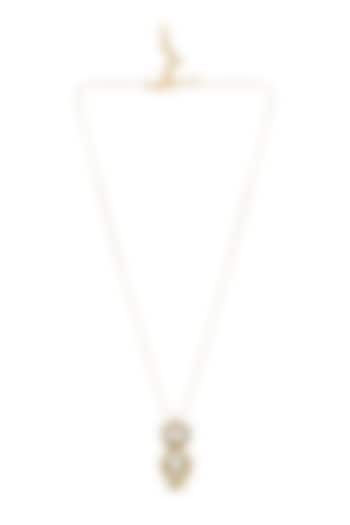 Gold Finish Mirror & Gold Stone Necklace by House Of Tuhina at Pernia's Pop Up Shop