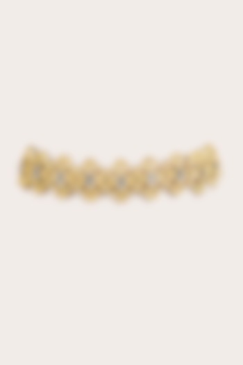 Gold Finish Green Stone Choker Necklace by House Of Tuhina at Pernia's Pop Up Shop