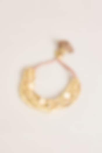 Gold Finish White Stone Bracelet by House Of Tuhina at Pernia's Pop Up Shop