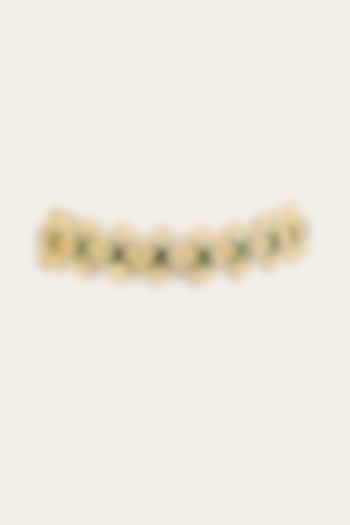 Gold Finish Green Stone Choker Necklace by House Of Tuhina at Pernia's Pop Up Shop