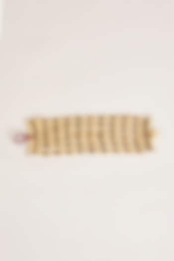 Gold Finish Maroon Stone Bracelet by House of Tuhina at Pernia's Pop Up Shop