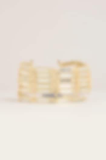 Gold Finish Maroon Stone Bracelet by House of Tuhina at Pernia's Pop Up Shop