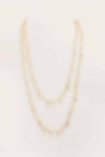 Gold Finish Gold Stone Long Necklace by House of Tuhina at Pernia's Pop Up Shop