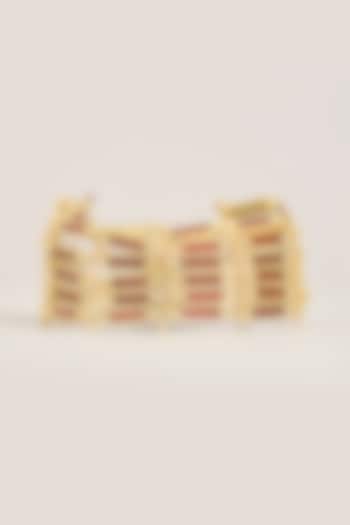 Gold Finish Gold Stone Bracelet by House of Tuhina at Pernia's Pop Up Shop
