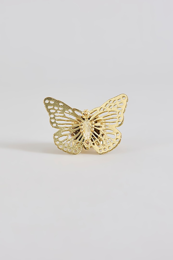 Gold Finish Water Pearl Ring by House Of Tuhina at Pernia's Pop Up Shop