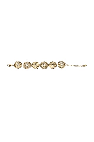 Gold Finish Freshwater Pearl Bracelet by House of Tuhina