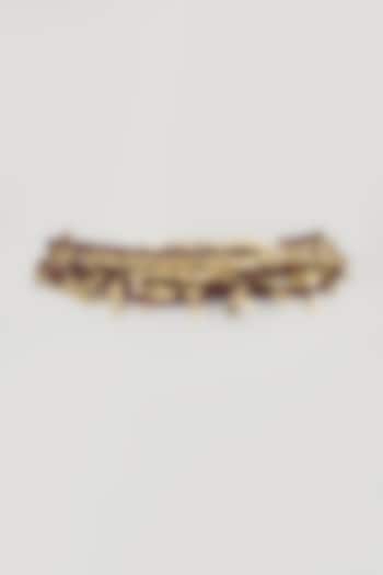 Gold Finish Maroon Stone Necklace by House Of Tuhina at Pernia's Pop Up Shop