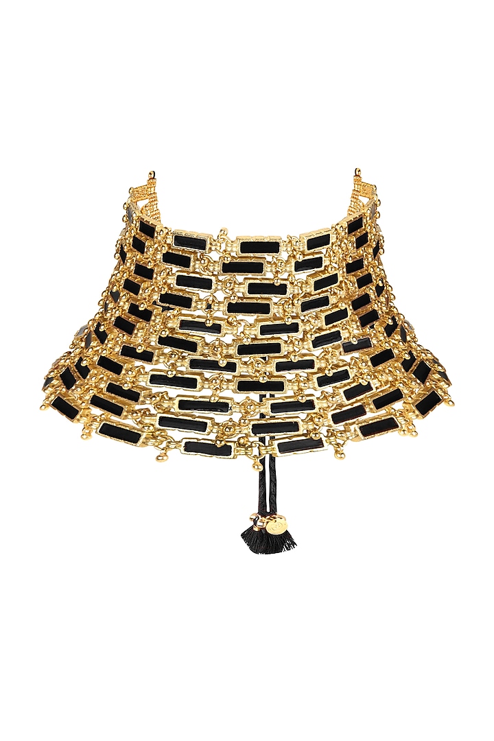 Gold Finish Freshwater Pearl Necklace by House of Tuhina at Pernia's Pop Up Shop