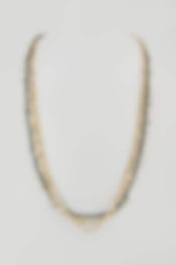 Gold Finish Green Stone Necklace by House Of Tuhina at Pernia's Pop Up Shop