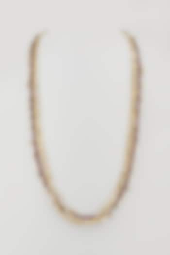 Gold Finish Maroon Stone Necklace by House Of Tuhina at Pernia's Pop Up Shop