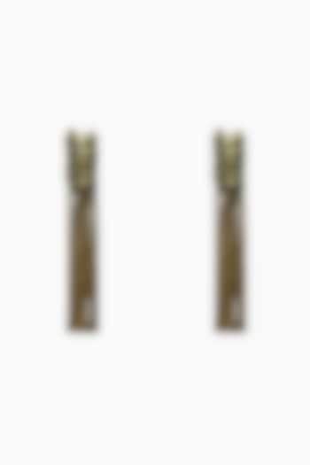 Gold Finish Fresh Water Pearl Dangler Earrings by House of Tuhina at Pernia's Pop Up Shop