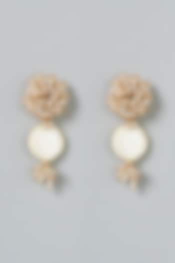 Gold Finish Enameled Stone Earrings by House of Tuhina at Pernia's Pop Up Shop
