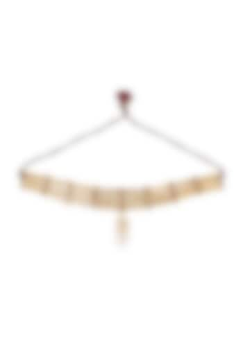 Gold Finish Semi-Precious Stone Choker Necklace by House of Tuhina at Pernia's Pop Up Shop