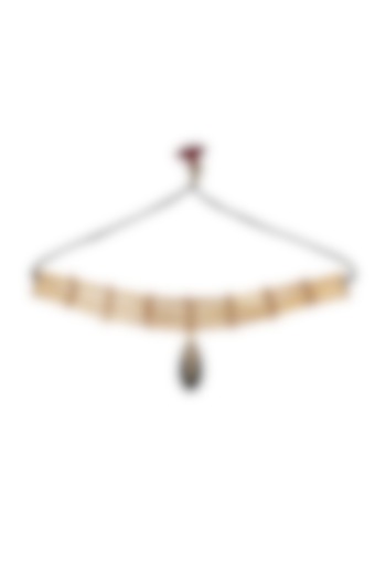 Gold Finish Semi-Precious Stone Choker Necklace by House of Tuhina at Pernia's Pop Up Shop