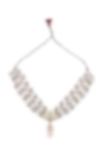 Gold Finish Semi-Precious Stone Choker Necklace by House of Tuhina at Pernia's Pop Up Shop