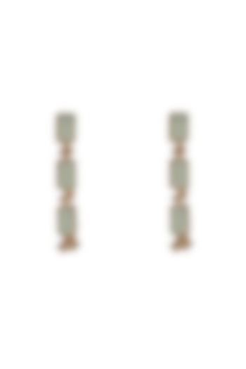 Gold Finish Mirror Dangler Earrings by House of Tuhina at Pernia's Pop Up Shop