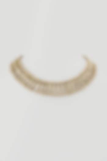 Gold Finish Glass Pearl Necklace by House Of Tuhina at Pernia's Pop Up Shop