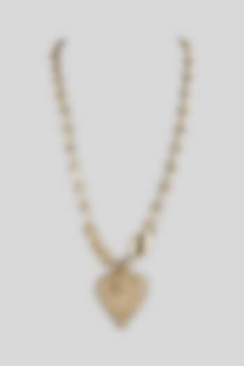 Gold Finish Gold Stone Necklace by House of Tuhina at Pernia's Pop Up Shop