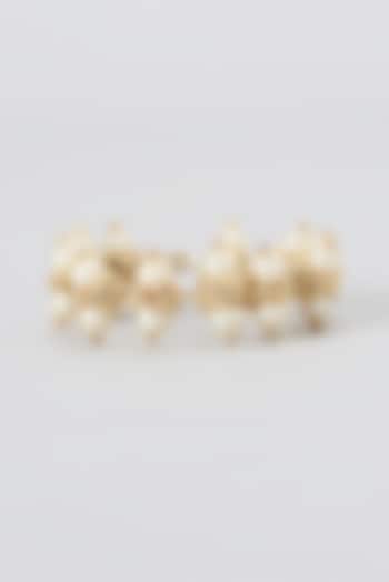 Gold Finish Cotton Thread & Glass Pearls Bangle by House of Tuhina