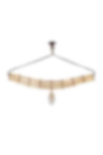 Gold Finish Semi-Precious Stone Choker Necklace by House Of Tuhina at Pernia's Pop Up Shop