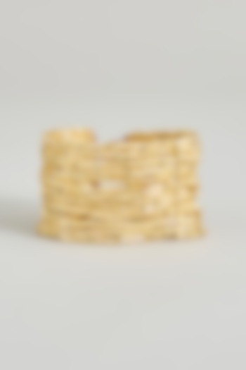 Gold Finish Cut Mirror Bracelet by House Of Tuhina at Pernia's Pop Up Shop