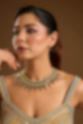 Gold Finish Cut Mirror Necklace by House Of Tuhina at Pernia's Pop Up Shop