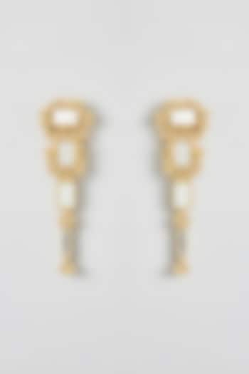 Gold Finish Cut Mirror Dangler Earrings by House Of Tuhina at Pernia's Pop Up Shop