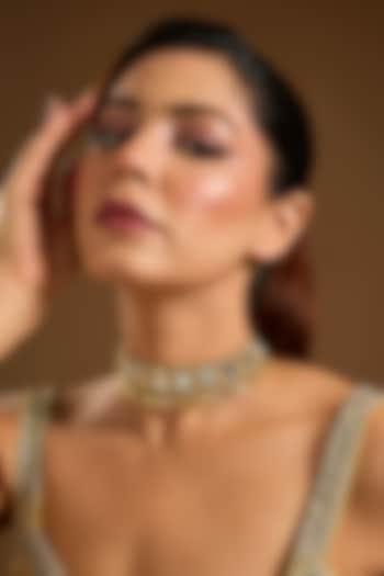 Gold Finish Cut Mirror Necklace by House Of Tuhina at Pernia's Pop Up Shop