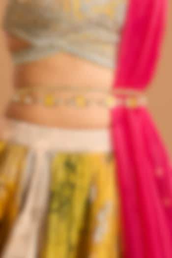 Gold Finish Cut Mirror String Necklace by House Of Tuhina at Pernia's Pop Up Shop