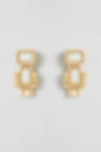 Gold Finish Cut Mirror Dangler Earrings by House Of Tuhina at Pernia's Pop Up Shop