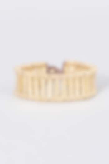 Gold Finish Hand-Knotted Reversible Bracelet by House of Tuhina at Pernia's Pop Up Shop
