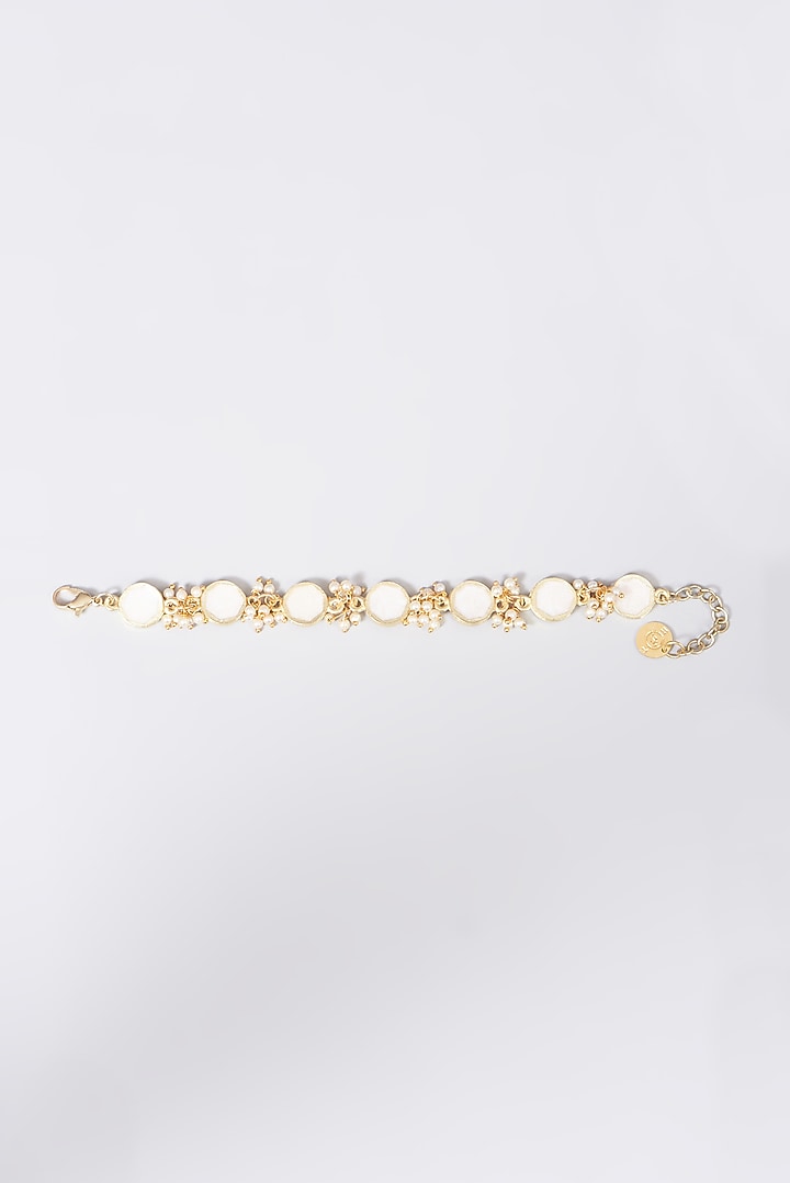 Gold Finish Reversible Linked Bracelet by House of Tuhina at Pernia's Pop Up Shop