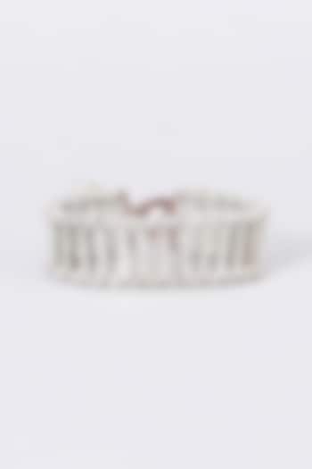 Silver Finish Hand-Knotted Reversible Bracelet by House of Tuhina at Pernia's Pop Up Shop