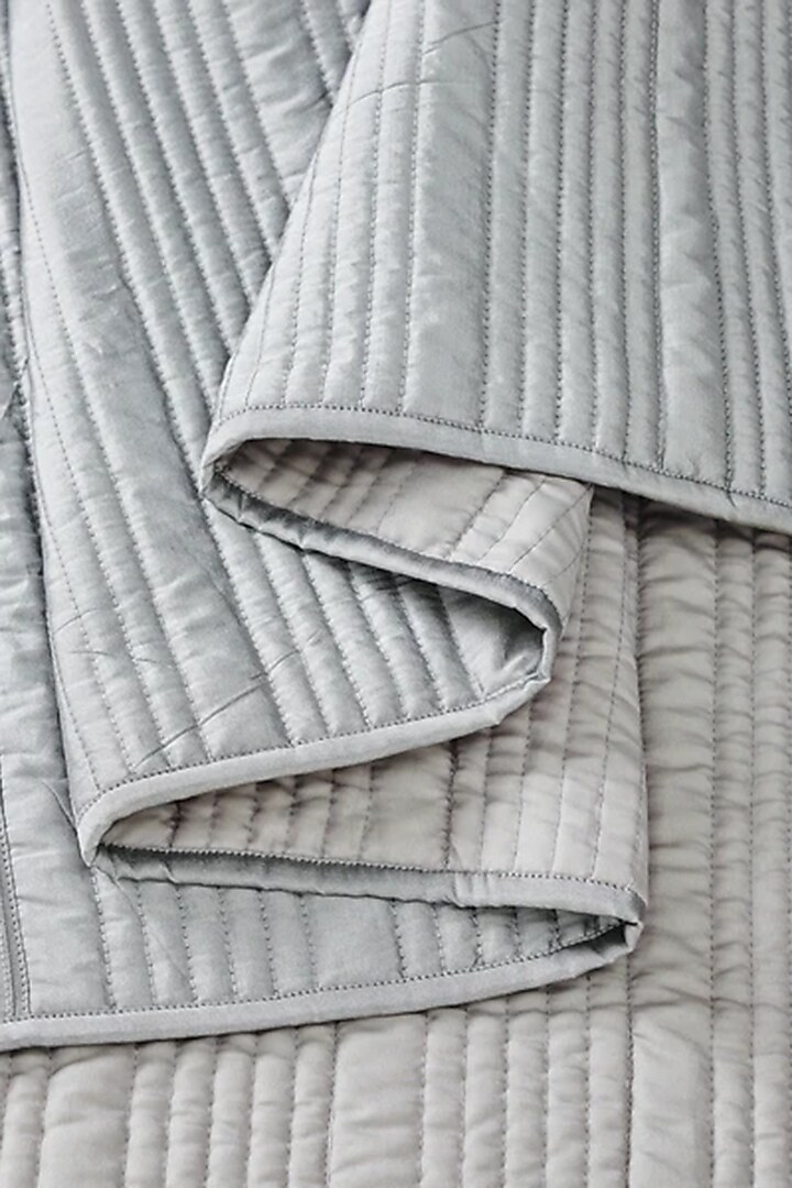 Silver Madrit Embroidered Bedcover Set by HOUMN at Pernia's Pop Up Shop