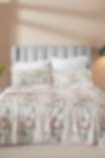 White & Multi-Colored Cotton Digital Printed Bedsheet Set by HOUMN at Pernia's Pop Up Shop