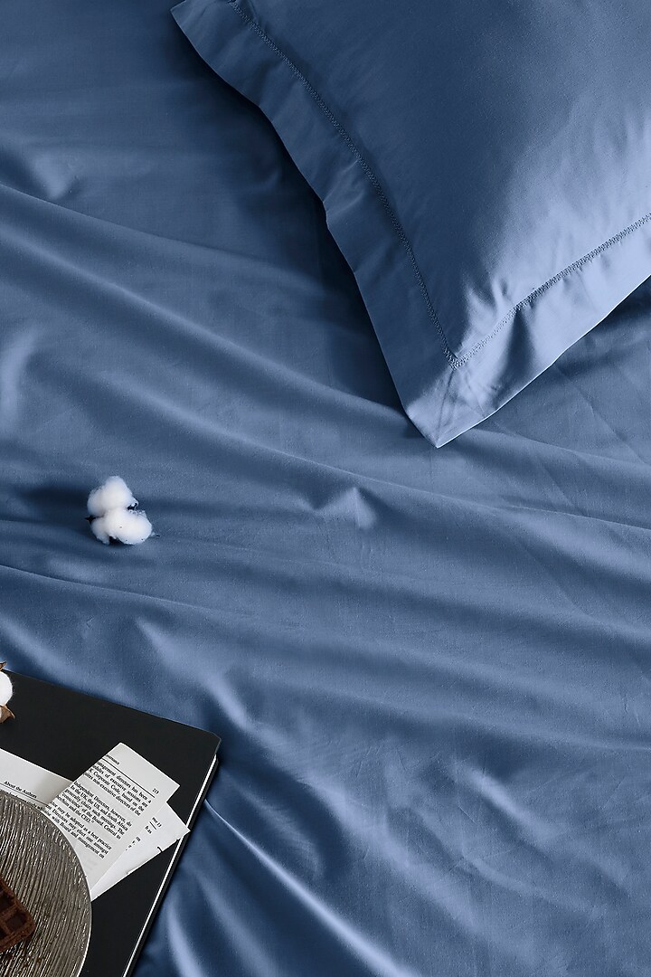 Blue Cotton Bedsheet Set by HOUMN at Pernia's Pop Up Shop