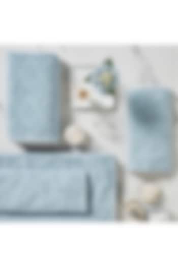 Sterling Blue Cotton Terry Towel Set by HOUMN at Pernia's Pop Up Shop