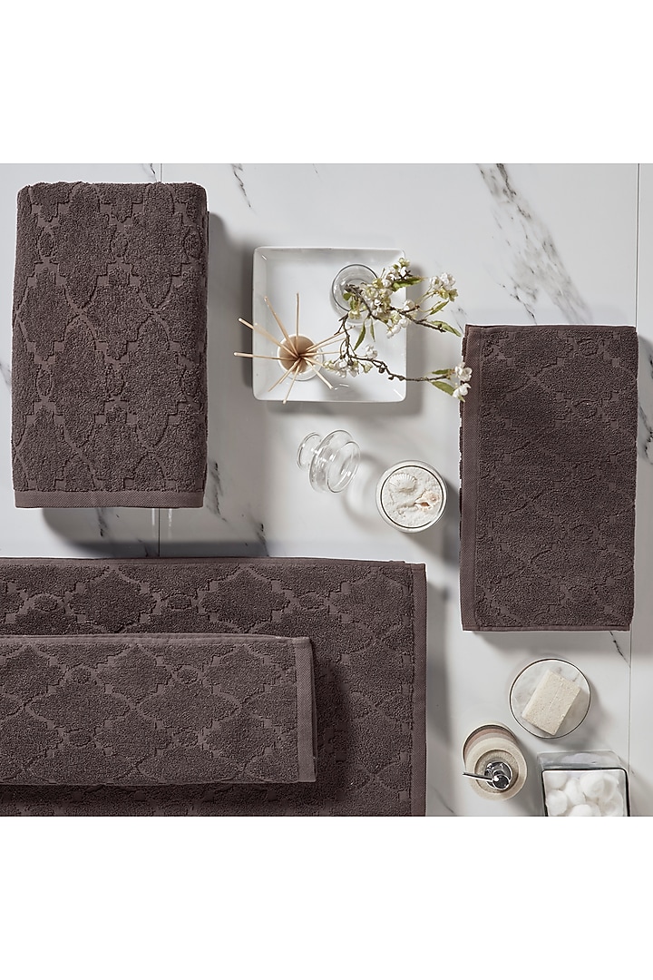 Brown Cotton Terry Towel set by HOUMN at Pernia's Pop Up Shop