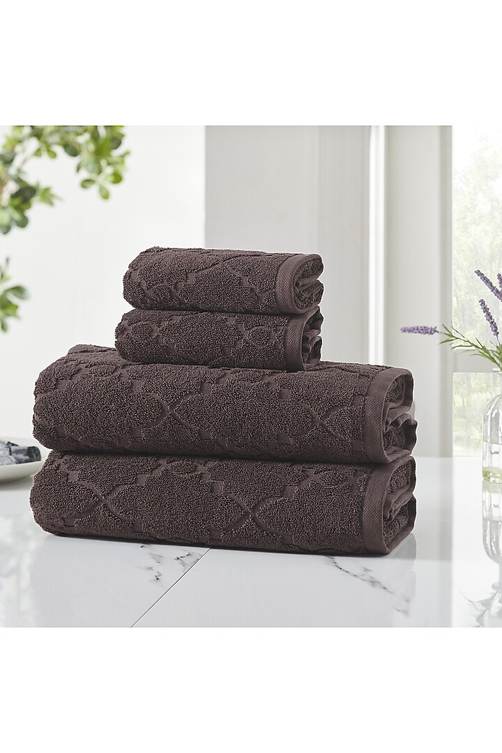 Brown Cotton Terry Towel set by HOUMN at Pernia's Pop Up Shop