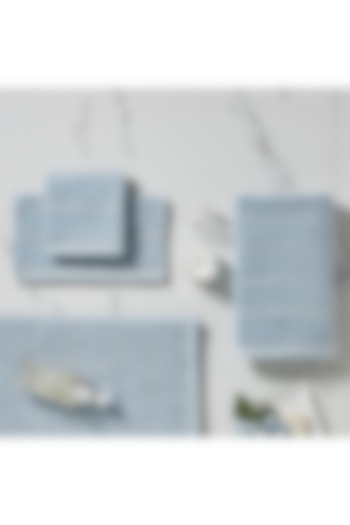 Sterling Blue Cotton Terry Towel Set by HOUMN at Pernia's Pop Up Shop